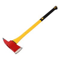 Hache de pompier de qualité industrielle avec sac, manche en plastique, construction en acier au carbone durable recouvert de plastique, taille 880-920 mm pour les situations d'urgence