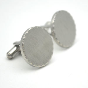 Gemelos cepillados de acero inoxidable Ideas de regalo en blanco para boda Compromiso Fiesta Aniversario - Product Image 4