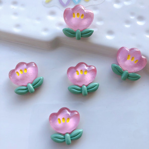 Vendita calda kawaii anatra fiore coniglio fungo colore trasparente forma di anatra retro piatto resina cabochon charms - Product Image 6