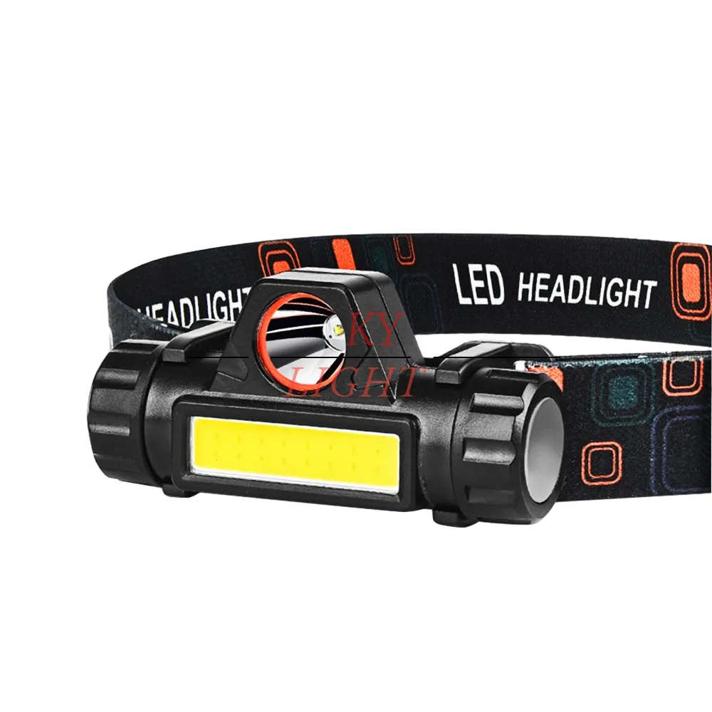 LED Waved sensor Head Torch USB Rechargeable Head Flashlight Fishing Headlamp