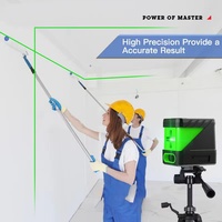 Niveau laser à lignes croisées à nivellement automatique vert avec lignes horizontales et verticales avec sac de transport