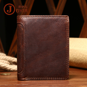 Cartera de Cuero Crazy Horse para Hombre Joyir, Protección RFID, Expandible, Retráctil, con Múltiples Ranuras para Tarjetas, Estilo Ejecutivo, Bolso de Mano Corto - Product Image 2