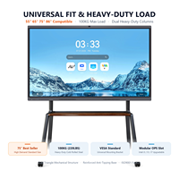 Papan Tulis Pintar 4K Logo Kustom 75 86 65 55 Inci Panel Datar Interaktif Kamera 48MP 8GB+128GB Dual OS Android Windows Langsung dari Pabrik