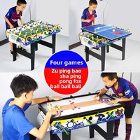 Table de sport d'intérieur personnalisable 4-en-1 multifonctionnelle : football, tennis de table, bowling, shuffleboard, fabriquée en Chine