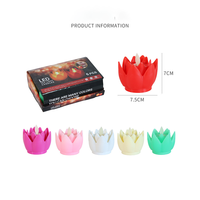 Lotus forme lumière LED bougie votive à piles effet scintillant pour la décoration de la maison Diwali pâques Halloween fait en plastique