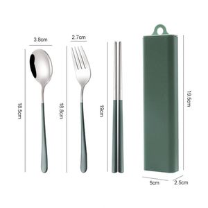 Nordic Style Stainless Steel Set Chopsticks Spoon Fork Silverware Flatware Portable Camping Cutlery - Product Image 5