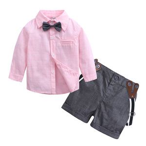 Ensemble chemise, bretelles et short pour bébé, costume formel, tenue d'été pour garçon d'honneur, vêtements pour tout-petits garçons, vêtements pour enfants garçons - Product Image 1