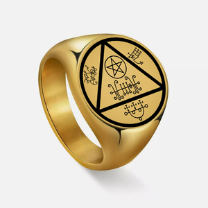Amuleto de joyería espiritual, los espíritus de <span class=keywords><strong>la</strong></span> lujuria, regalos de amor y pasión, joyería de Talismán mágico, anillo de acero inoxidable grabado con láser - Product Image 4