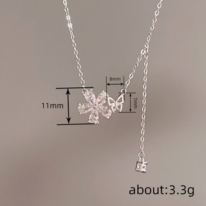 Collana girocollo con ciondolo a forma di farfalla floreale per donna, gioielli alla moda, regalo per l'uso quotidiano - Product Image 4