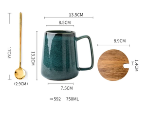 Venta de Fábrica, Taza de Porcelana Europea Retro de 700 ml, Certificada por BSCI, de Alta Calidad, Apta para Lavavajillas y Microondas, Creativa, para Café y Té de Oficina - Product Image 6