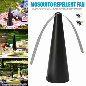 Piège à mouches automatique pour l'intérieur et l'extérieur, ventilateur anti-mouches à piles, répulsif à mouches multi-lames - Product Image 3