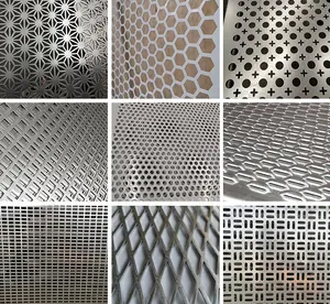 Panel Berlubang Aluminium Baja Tahan Karat Lubang Kecil Lembaran Berlubang Strip Jaring Logam