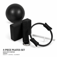 Ensemble d'équipement de yoga et de fitness 4 pièces avec logo personnalisé : Anneau de Pilates, Mini ballon en PVC, Bloc EVA, Sangle d'étirement avec anneau en D - Vente en gros usine