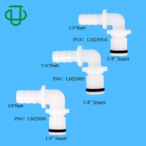 Raccord rapide en plastique en forme de L, 3/8" à barbillon, 1/4" à insert, connecteur à valve/sans valve pour tuyau de gaz, eau, air - Product Image 2