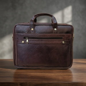 Bolso Mensajero para Portátil de Cuero Genuino, Estilo Simple, Cierre con Asa, Gran Capacidad, Impermeable y Ecológico - Product Image 5