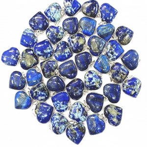 Petits Cœurs Gonflés, Pendentifs Cadre en Cristal, Pierre Précieuse Lazuli, Diamant, Quartz, Écologique, Fait Main, Thème Chrétien, Pour Enfants - Product Image 2