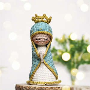 Collection <span class=keywords><strong>de</strong></span> crèches au crochet Amigurumi, <span class=keywords><strong>Vierge</strong></span> Marie au crochet, poupée <span class=keywords><strong>Vierge</strong></span> Marie au crochet, poupée Dame <span class=keywords><strong>de</strong></span> Grâce au crochet - Product Image 6