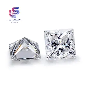 Moissanite loose diamond Manufacture Synthetic Gemstone White D Square Moissanite Gems