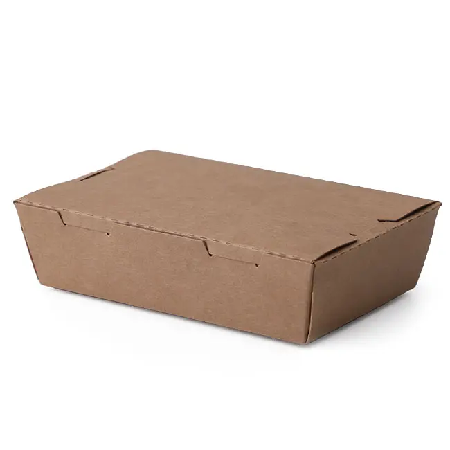 Disposable Take Away Kraft Paper Lunch Box Paper Food Container 300pcs Per Carton