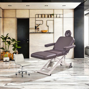 Table de massage hydraulique électrique chauffante et réglable avec 3 moteurs - Couleur violette - Mobilier de salon commercial - Product Image 3