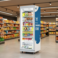 Distributeur automatique de glaces et de snacks à écran tactile pour centre commercial extérieur avec reconnaissance d'âge, capacité de 520 L, refroidissement par compresseur, 4G LTE