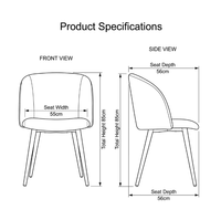 Chaise de salle à manger en velours à dossier carré avec pieds durables, fauteuil de luxe pour la restauration, vente en gros OEM