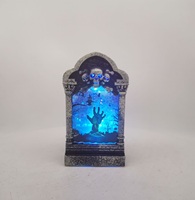 Pierre tombale squelette lumineuse à LED pour Halloween – Accessoire de terreur pour fête, décoration de bar, pièce secret hantée