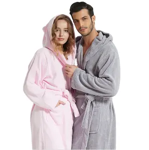 Turkish cotton micro plush custom bath robe all size available hooded bathrobe for star hotel and home