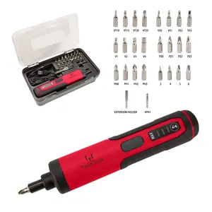 TIPTOP Factory Kit obeng elektrik nirkabel, Kit obeng elektrik Mini isi ulang daya baterai Li-ion 3.6v 4v harga terbaik