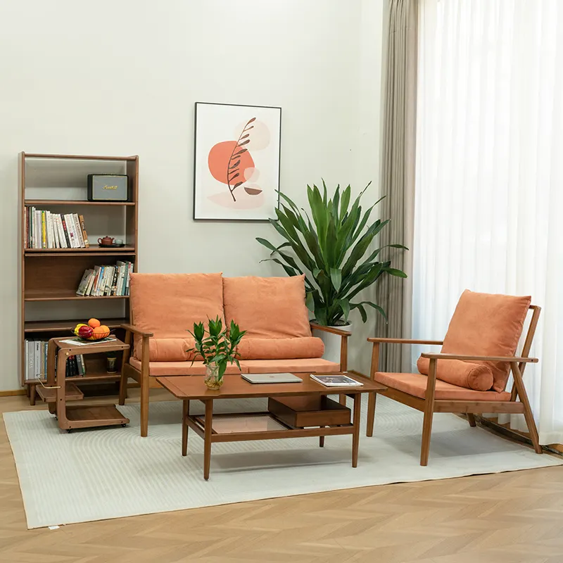 Ailikea Hot Bán tùy chỉnh nhà đồ nội thất phòng khách giải trí ghế vải với khung tre sofa