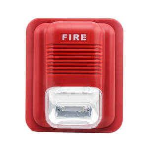 Sirène d'alarme incendie avec gyrophare IP ABS 24V <span class=keywords><strong>rouge</strong></span> à fixation murale pour système de sécurité domestique avec <span class=keywords><strong>alerte</strong></span> à décibels élevés - Product Image 1