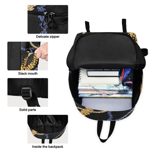 2 in 1 Hawaiian Black Puakenikeni Lei Flower Custom Design <b>Kids</b> <b>Backpack</b> Girls Children's School Bag Set with Lunch Box - Product Image 3