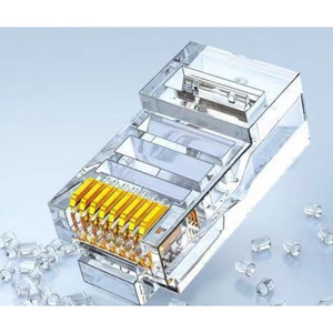 Conector de red RJ45 de 8 pines, conector Ethernet de 8 núcleos, cabezal de cristal para conexión de cable LAN - Product Image 1