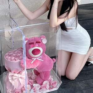 Caja de Regalo de Rosas Preservadas, Flores Naturales de Lujo, Oso de Fresas, Regalo para el Día de San Valentín, Año Nuevo, Regreso a Clases - Product Image 4