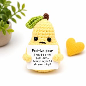 ของขวัญตุ๊กตาถักโครเชต์รูปสัตว์น่ารัก พร้อมการ์ดข้อความสร้างแรงบันดาลใจ ตกแต่งโต๊ะทำงาน - Product Image 2
