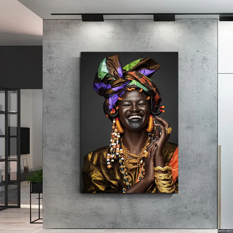 Moderna decorazioni per la casa senza cornice nero delle donne dipinti poster e stampe quadri su tela dipinti di arte africana
