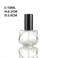 Nouveau design – Flacons de parfum vides en verre de 10 ml en forme de chat avec bouchon doré sérigraphié et pulvérisateur à pompe pour diffuseur de parfum et brume.