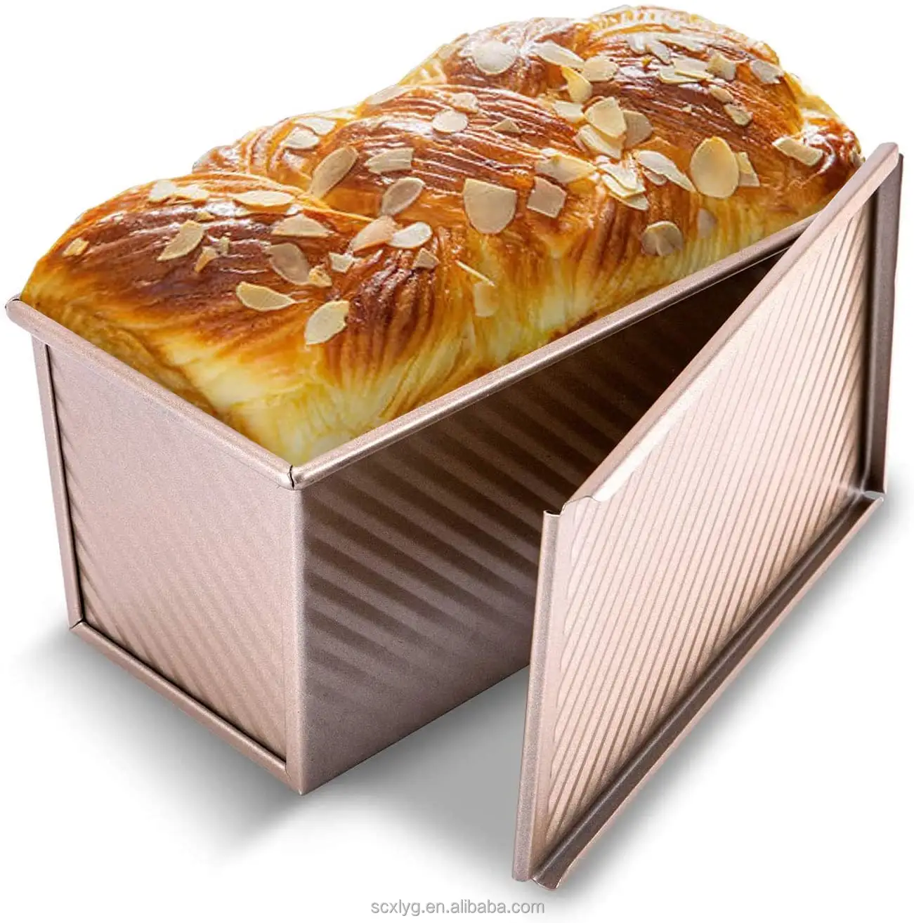 Frigideira de pão enrolado, venda quente, panelas onduladas para assar pão, 450g, caixa de leite antiaderente