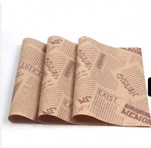 Customized <b>Burger</b> Anti Fat Reusable Kraft <b>Paper</b> Baking Butter Sandwich Packaging Food Safety Wax <b>Paper</b> - Product Image 1