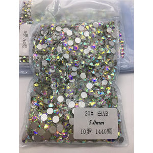 Kristal AB düz geri Bling gümüş geri düz geri ütüyle yapışmayan kristal Rhinestone SS20 kristal AB için Bluk tırnak sanat - Product Image 4
