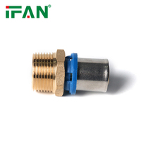 IFAN Prix d'usine Matériaux de plomberie Noms et images des raccords de plomberie Raccords de tuyauterie en acier inoxydable Raccord à sertir PEX bleu