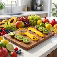 Sunwell Food Grade Handmatige 2-in-1 Multifunctionele Avocado Schil- en Snijder PP Plastic RVS Vaatwasserbestendig Groentegereedschap
