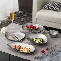 Vaisselle Vintage en Acier Inoxydable 304 Style Coréen Japonais Bols en Détresse Plats en Os Assiettes Profondes Assiettes à Baguettes