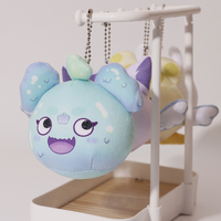 Porte-clés en peluche monstre mignon Vigreat, couleur dégradée, breloque animale en peluche douce, chaîne à perles métalliques, accessoire pour sac à dos, cadeau