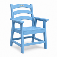 Fauteuil de jardin Adirondack HY en HDPE - Design contemporain durable et imperméable, idéal pour les parcs et les chambres, en matériau recyclable