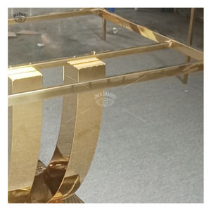 Table <span class=keywords><strong>console</strong></span> de haute qualité, moderne <span class=keywords><strong>et</strong></span> luxueuse, en acier inoxydable doré/or rose, avec plateau en marbre/<span class=keywords><strong>verre</strong></span>, pour salon, hôtel - Product Image 6