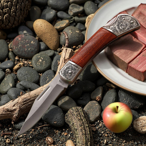 Xách Tay Thép Không Gỉ Mini Ý Dao Với Tay Cầm Bằng Gỗ Có Thể Gập Lại Ngoài Trời Tự Vệ Công Cụ Tùy Chỉnh OEM Hỗ Trợ - Product Image 4