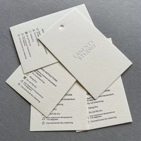 Etiquetas de Papel Texturizado de Algodón de 600g Personalizadas con Logotipo en Lámina Plateada, Etiquetas de Lujo con Estampado en Caliente, Etiquetas Gruesas para Ropa