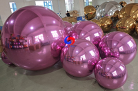 Ballons et balles surdimensionnées de conception d'événement de fête de vacances Grandes boules gonflables brillantes roses multicolores de miroir