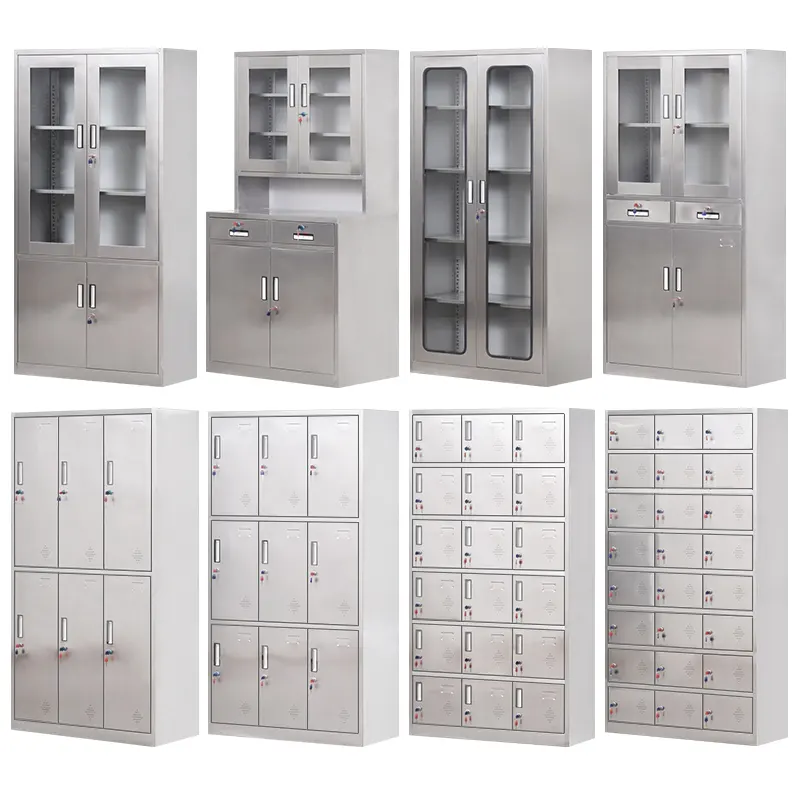 Stainless steel medicine cabinet operating room medical sterile instrument cabinet file cabinet staff dust-free locker c